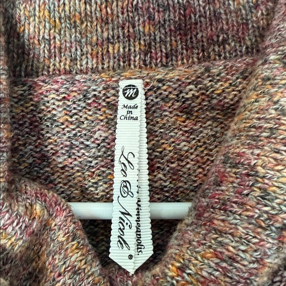 Leo and Nicole Multicolor Cowl Neck Poncho Sweater Size M - Picture 3 of 7